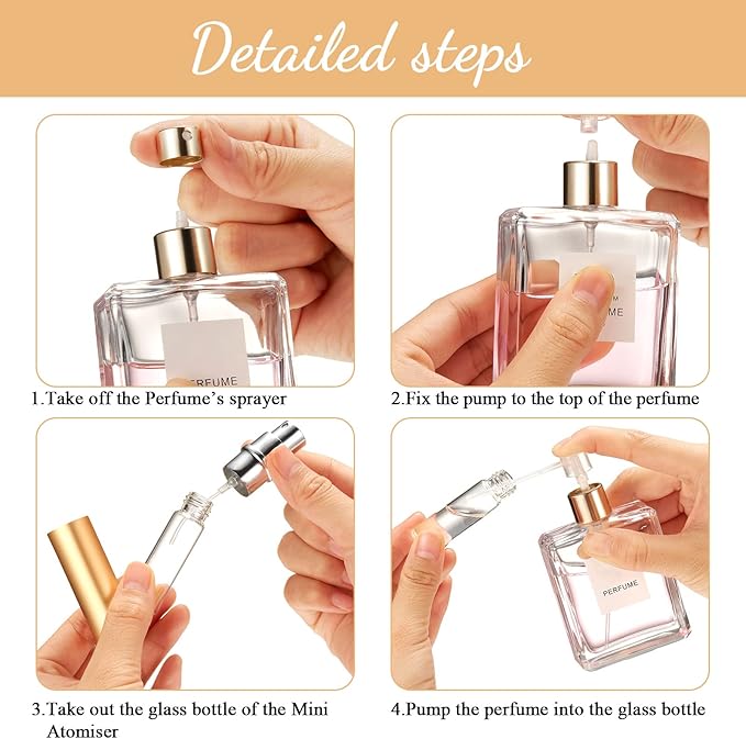 Zonon 56 Pieces 5ml Refillable Perfume Atomizer Mini Refillable Spray Perfume Bottle Portable with 56 Pieces Refill Pump Dispenser Pump Transfer Tool for Outgoing Valentine's Day(Colorful)