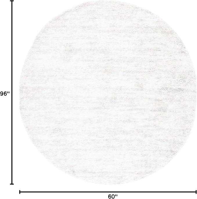 SAFAVIEH Berber Shag Collection Accent Rug - 4'6" x 6'6" Oval, Ivory & Light Grey, Non-Shedding & Easy Care, 1.2-inch Thick, Ideal for The Living Room, Bedroom, Dining Room (BER563F-5OV)