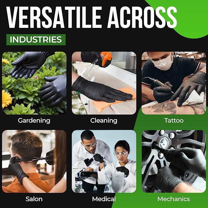Vinyl Exam Gloves - Disposable & Powder Free Gloves for Hand Protection, Food Safe, Medical Use