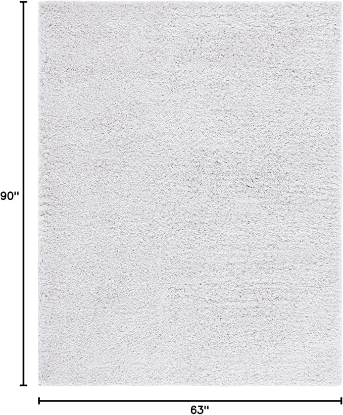 SAFAVIEH Lindsay Shag Collection Area Rug - 5'3" x 7'6", Grey, Contemporary Design, Ideal for High Traffic Areas in Living Room, Bedroom & Dining Room (LNS560F-5)