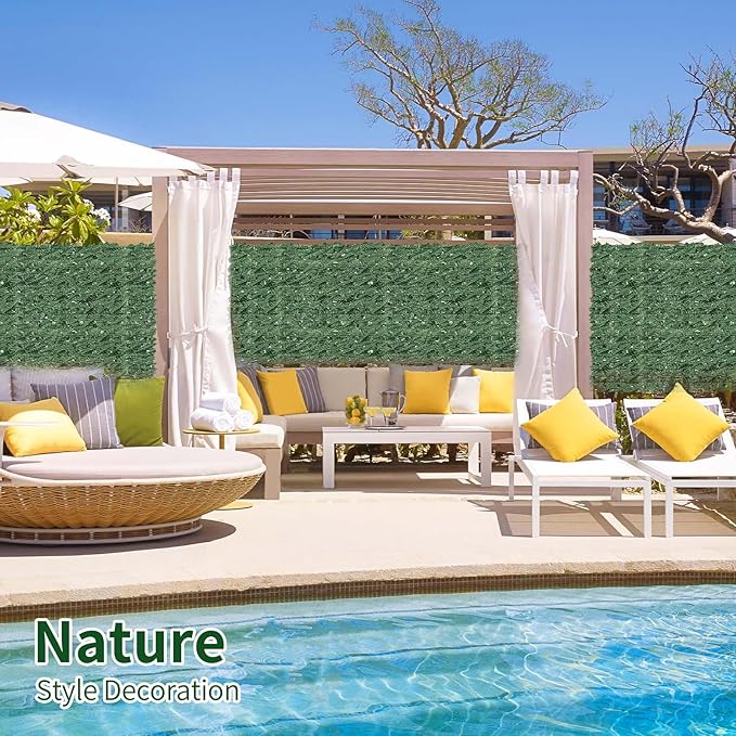 Artificial Ivy Privacy Fence Screen,40" X 40" UV-Anti Fake Leaves Plant Vine,Privacy Hedges Wall for Indoor Outdoor Garden Backyard Decor