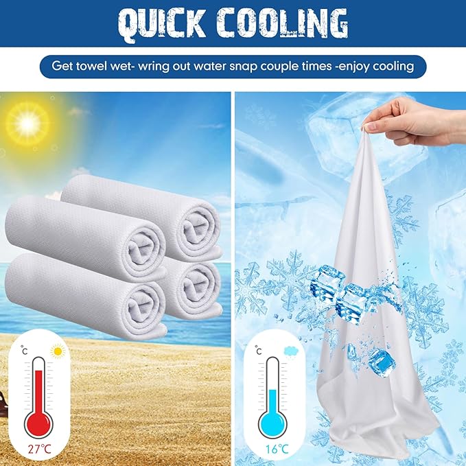 100 Pack Cooling Towel - Microfiber Cold Sports Sweat Rags Neck & Face Breathable Ice Chilly Towel for Gym Yoga Golf Workout Beach Accessories