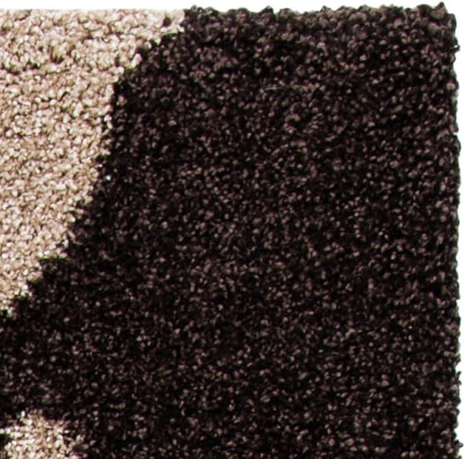 SAFAVIEH Florida Shag Collection Area Rug - 6' x 9', Dark Brown & Smoke, Floral Design, Non-Shedding & Easy Care, 1.2-inch Thick Ideal for High Traffic Areas in Living Room, Bedroom (SG458-2879)