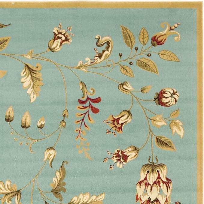 SAFAVIEH Lyndhurst Collection Area Rug - 8'9" x 12', Blue & Multi, Traditional Floral Design, Non-Shedding & Easy Care, Ideal for High Traffic Areas in Living Room, Bedroom (LNH552-6591)