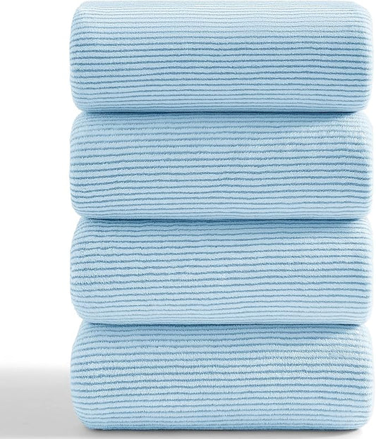 4 Piece Bath Towel Set 35"x70"Oversized Bath Towel for Bathroom Ultra Soft Fluffy Extra Large Bath Sheet Luxury Premium Bathroom Towel Highly Absorbent Quick Dry Shower Towel for Hotel Spa,Blue