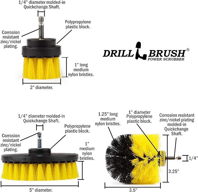 Bathroom Cleaner - Cleaning Supplies - Spin Brush - Grout Cleaner - Bathtub - Shower - Drill Brush - Carpet Cleaner - Sink - Shower Mat - Scrub Brush - Tile Grout Cleaning Tool & Shower Power Cleaner