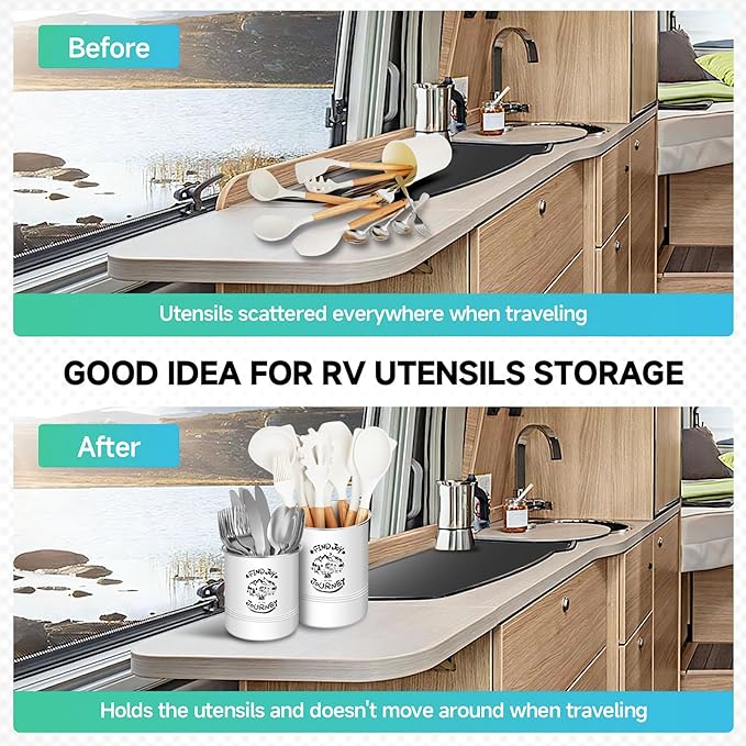 Magnetic RV Utensil Holder, Camper Essentials, RV Kitchen Accessories Must Haves Organization for Inside, RV Storage and Organization Ideas (2 Pack)