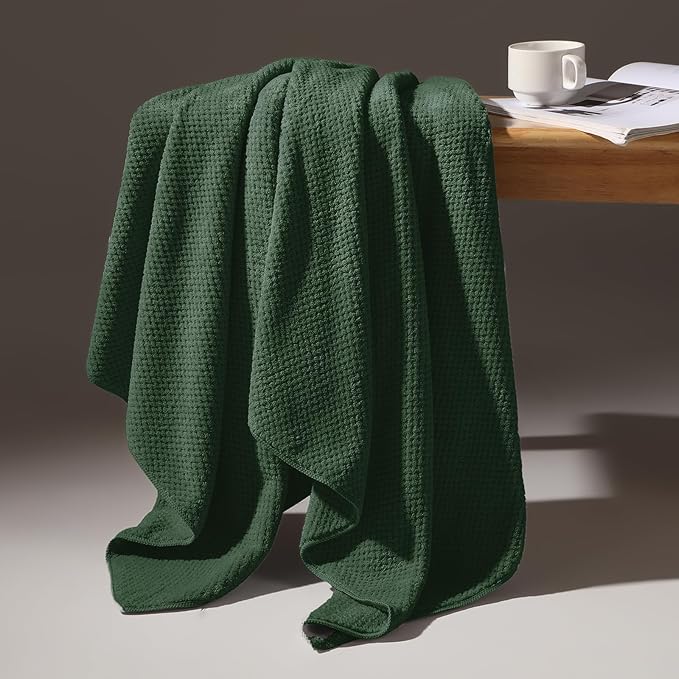 REDKISS 6-Piece Bath Towel Set - 2 Washcloths, 2 Hand Towels, 2 Bath Towels — Ultra-Fiber Coral Fleece, Super Absorbent, No Lint & No Fading — Perfect for Bathroom, Spa, Gym — Family -Olive Green