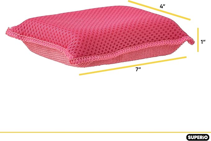 Microfiber Sponges for Dishes Kitchen Sponges Non-Scratch Sponge Dish Scrubber Pack of 12 Heavy Duty Household Cleaning Sponges Multi-Purpose Cleaning Supplies Dish Sponge Kitchen Sponges