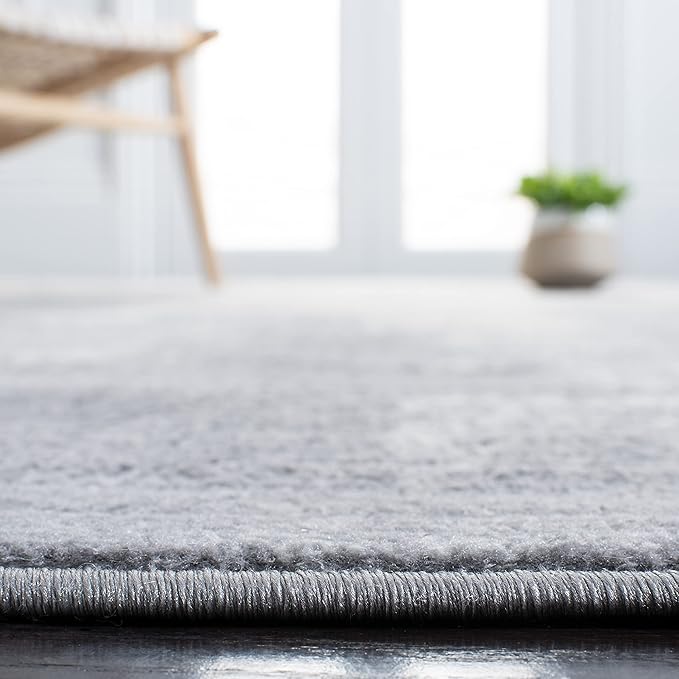 SAFAVIEH Jasper Collection Area Rug - 3' Round, Light Grey & Ivory, Modern Abstract Design, Non-Shedding & Easy Care, Ideal for High Traffic Areas in Living Room, Bedroom (JSP101F)