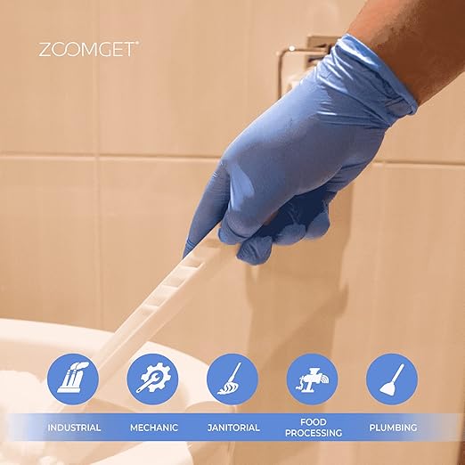 GLOVEWORKS Blue Disposable Nitrile Industrial Gloves, 5 Mil, Latex & Powder-Free, Food-Safe, Textured, Large, Case of 1000