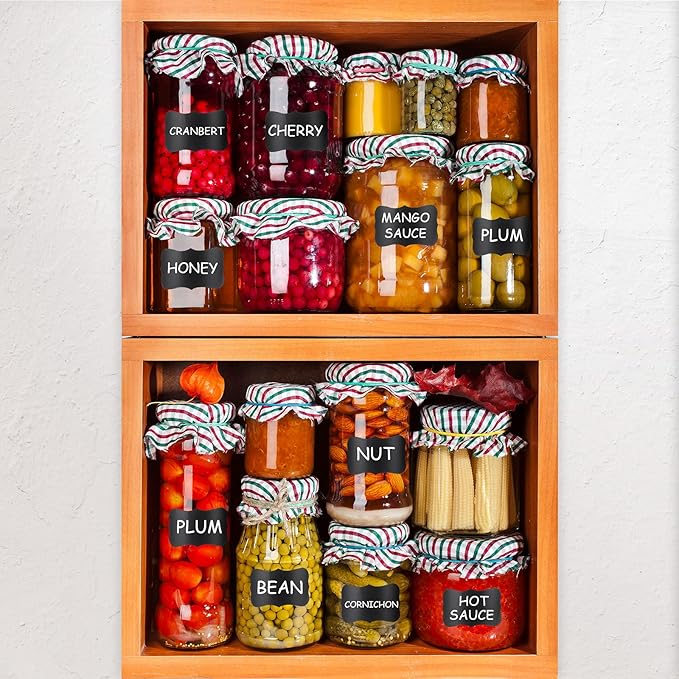 Chinco 25 Pieces Basket Labels Clips Removable Bin Tags Includes 18 Kitchen Bin Label Holders PVC Clip Basket Tags with 2 Chalk Markers and 5 Sheets Chalkboard Tags for Organization(Black Board)