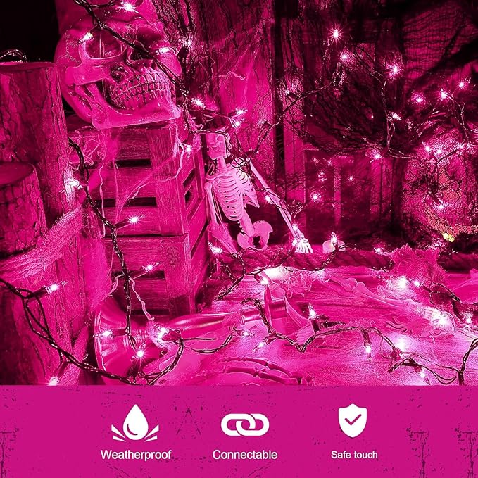 Purple Halloween Lights Outdoor,50 Count Incandescent Bulb Waterproof Fairy Lights,13FT Purple Mini String Lights for Holiday Decorations, Christmas,Halloween,Party, Xmas, Yard,Patio