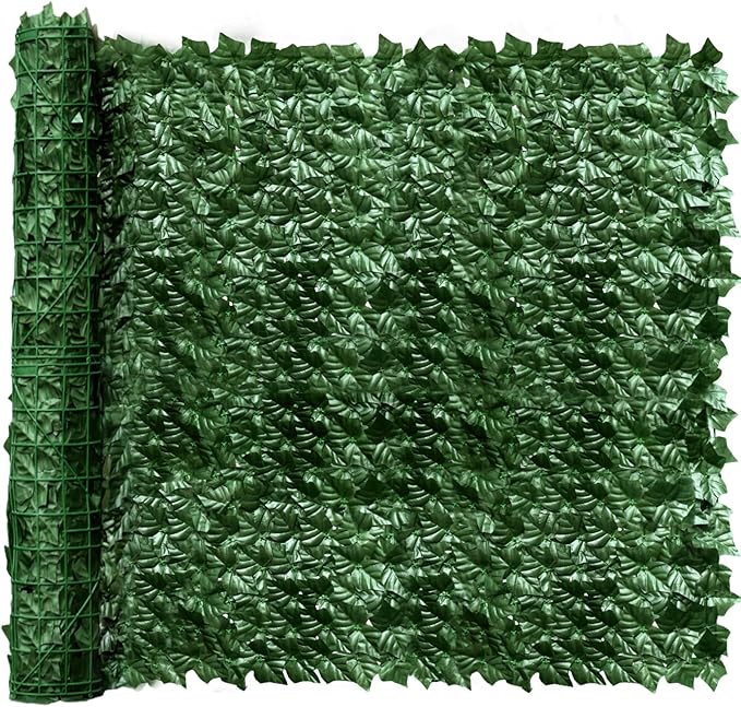 Artificial Ivy Privacy Fence Screen, 160x40 inch Artificial Hedge Grass Wall，Faux Ivy Fence Privacy Screen, Decoration for Patio, Balcony, Garden, Backyard Indoor Outdoor Decor