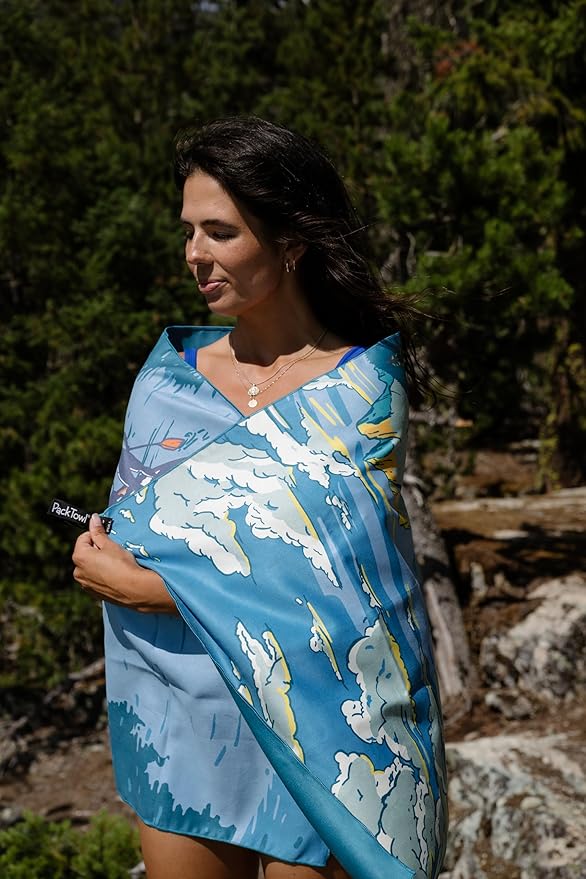Personal Ultralight Microfiber Camping and Travel Towel, Daydream Print, Body