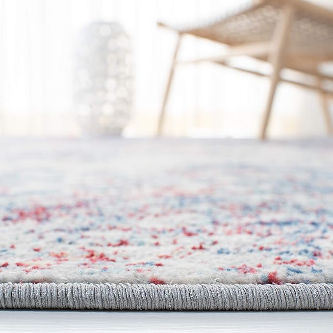 SAFAVIEH Brentwood Collection X-Large Area Rug - 11' x 15', Navy & Red, Modern Abstract Design, Non-Shedding & Easy Care, Ideal for High Traffic Areas in Living Room, Bedroom (BNT822N)