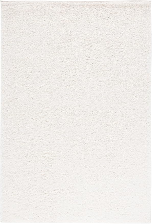 SAFAVIEH Lindsay Shag Collection Area Rug - 4' x 6', Ivory, Solid Design, Plush 1.8-inch Thick, Ideal for High Traffic Areas in Living Room, Bedroom, Dining Room (LNS560A-4)