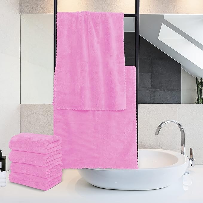 18 Pack Premium Hand Towels - Quick Drying - Microfiber Coral Velvet Highly Absorbent Towels - Multipurpose Use as Hotel, Bathroom, Shower, Spa, Hand Towel 16 x 28 inches (Frozen Berry)
