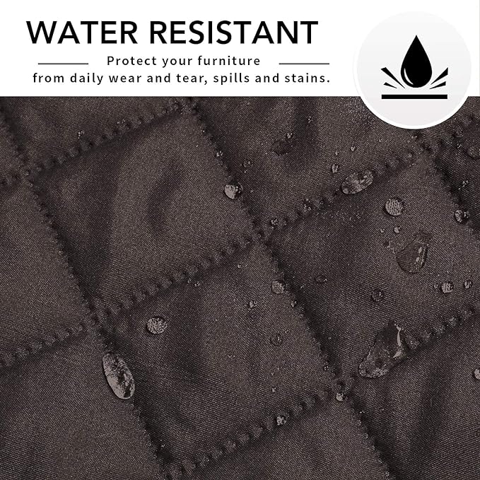 Easy-Going Reversible Chaise Lounge Couch Cover Water Resistant Sofa Cover Sectional L Shaped Sofa Slipcover with Adjustable Straps Furniture Protector for Dogs (115X34 in, Chocolate/Chocolate)