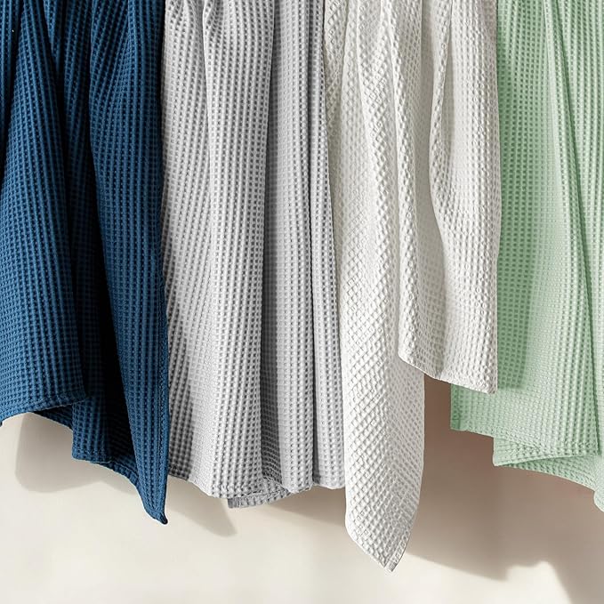 Exclusivo Mezcla 100% Cotton Waffle Weave Blanket Queen Size, Soft, Lightweight and Breathable Muslin Gauze Blanket for Bed, All Season, 90"x90", Sage Green