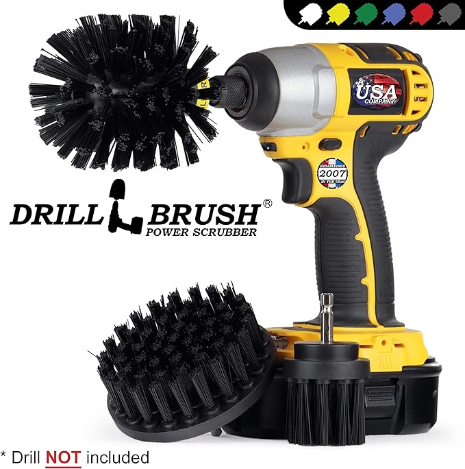 Safe Wire Brush Alternative - Ultra Stiff Nylon Bristle Scrubbing Brushes - 3 Piece Grill Cleaning Set - Griddle Cleaner - Industrial Grade Scrubber - Loose Paint Remover