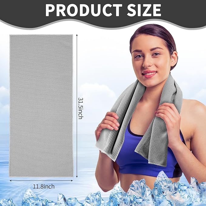 Cooling Towel Bulk - Neck & Face Cool Chilly Towels Microfiber Breathable Sport Sweat Rag for Gym, Yoga, Travel, Camping, Running, Outdoor