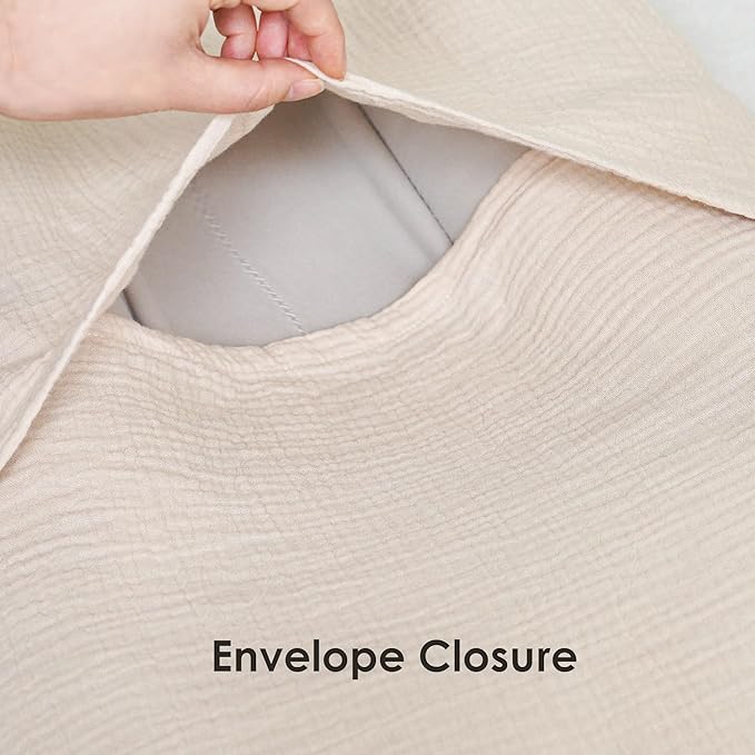 Muslin Baby Cover for Newborn, Soft and Breathable 100% Cotton Lounger Slipcover Neutral, Pack of 2(Clay)