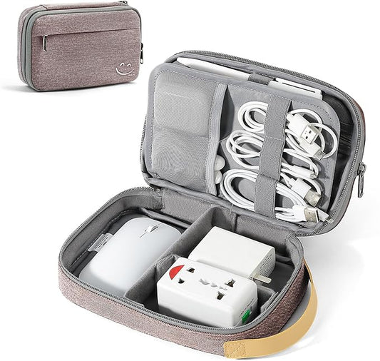Travelkin Travel Electronic Cord Organizer Travel Case, Travel Cable Organizer Bag For Charger, Phone, Sd Card, Sim Card, Earphone, Usb Drives (Pink)