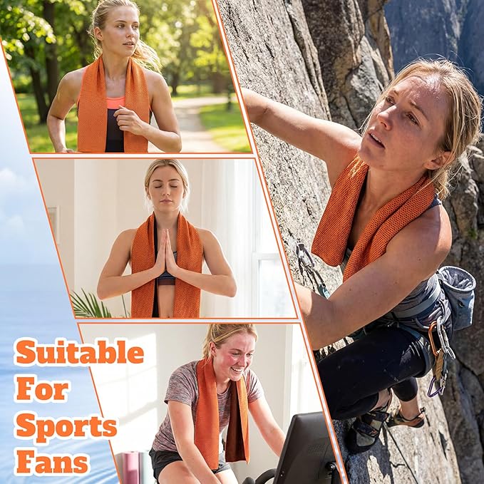 Cooling Towel Bulk - Neck & Face Cool Chilly Towels Microfiber Breathable Sport Sweat Rag for Gym, Yoga, Travel, Camping, Running, Outdoor