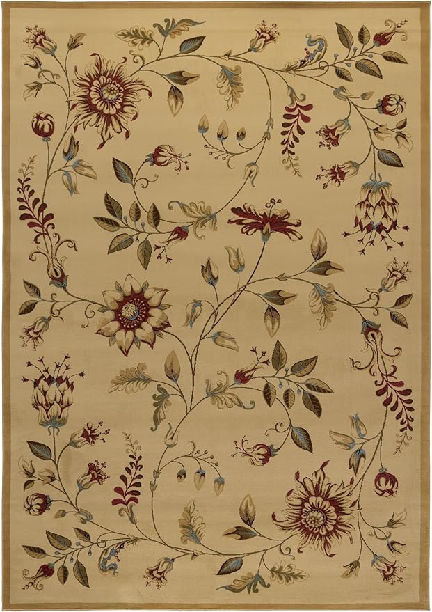 SAFAVIEH Lyndhurst Collection Area Rug - 10'6" x 14', Ivory & Multi, Non Shedding & Easy Care, Ideal for Living Room, Bedroom, Home Office, Dining Space (LNH552-1291-10)