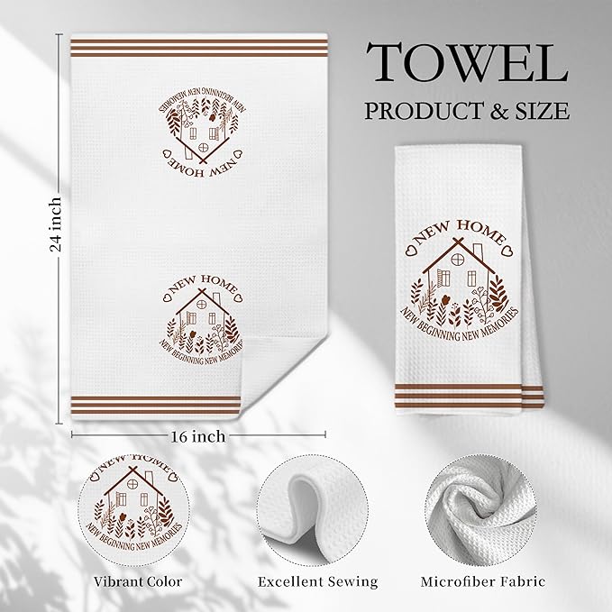 New Home Gifts Kitchen Towels, House Warming Gifts New Home Decorative Hand Towels for Bathroom Kitchen, Housewarming Gift Dish Tea Towels Drying Cloth, 16x24 Inch