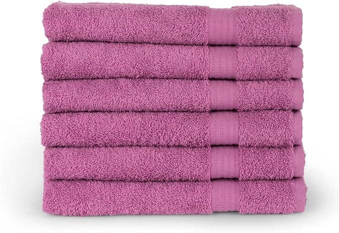 TowelSelections Soft and Absorbent Towels Cotton for Bathroom Hotel Shower Spa Gym, 6 Hand Towels Crocus