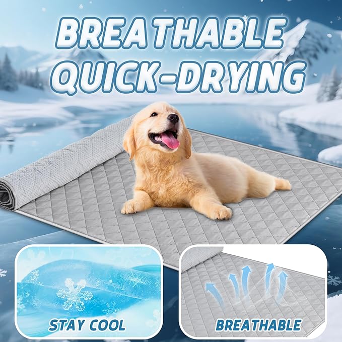 H.VERSAILTEX Dog Cooling Mat, Anti-Slip Couch Protector for Dogs, Blanket Furniture Protector Washable, Pet Couch Cover for Sofa, Non Slip Dog Bed Sofa Cover(32"x74", Glacier Gray)