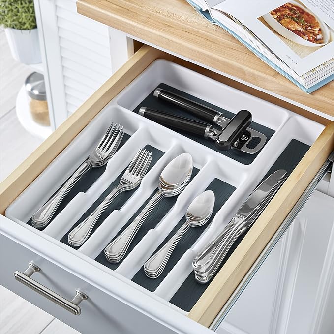 Copco Basics 6 Compartment Drawer Organizer, 15.7 x 12.79 x 1.77-Inch, Star Blue