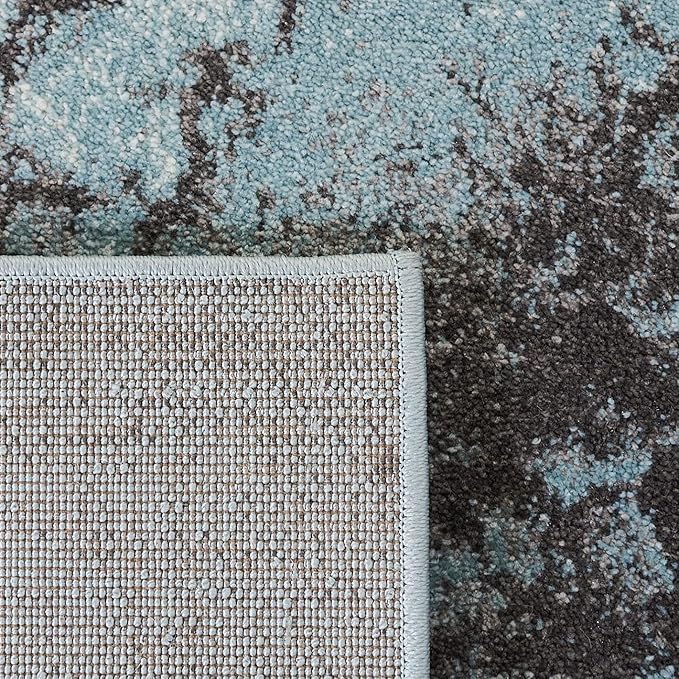 SAFAVIEH Glacier Collection 2'3" x 10' Blue/Pink GLA125L Modern Abstract Non-Shedding Living Room Bedroom Runner Rug