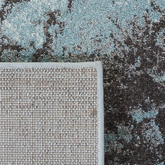 SAFAVIEH Glacier Collection Area Rug - 3' Square, Blue & Pink, Modern Abstract Design, Non-Shedding & Easy Care, Ideal for High Traffic Areas in Living Room, Bedroom (GLA125L)