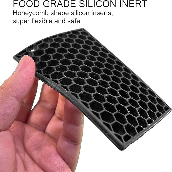 Cast Iron Chainmail Scrubber - Fine Ring - 316 Stainless Steel Skillet Cleaner - Built-in Silicone with Welded Rings - for Cookware, Cast Iron Pots, BBQ and Plates (Standard 2 in 1)
