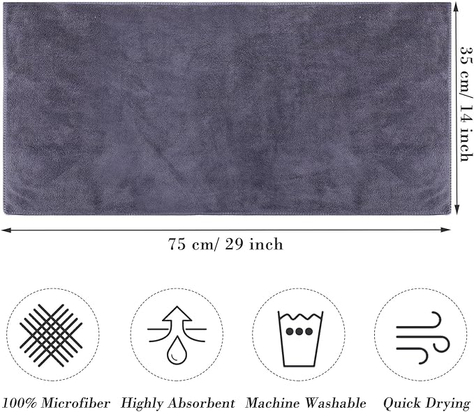 50 Pack Bleach Proof Towels Microfiber Absorbent Resistant Hair Hand Towels Bulk Quick Dry for Barber Gym Bath Spa Shaving (Grey,Classic)