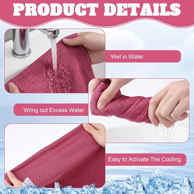 Cooling Towel Bulk - Neck & Face Cool Chilly Towels Microfiber Breathable Sport Sweat Rag for Gym, Yoga, Travel, Camping, Running, Outdoor