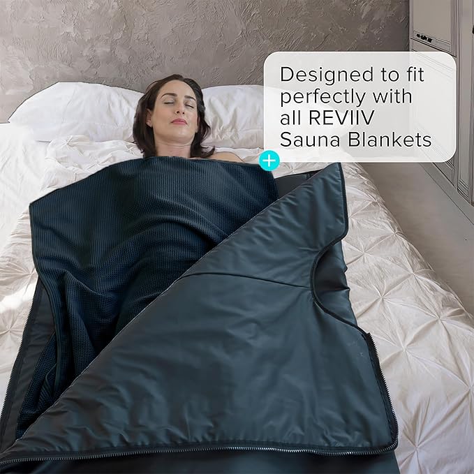 Sauna Blanket Insert Towel - 2 Pack Soft Black Cotton Waffle - Comfortable and Easy Home Sessions Minimal Cleanup - Super Absorbent Sauna Towel
