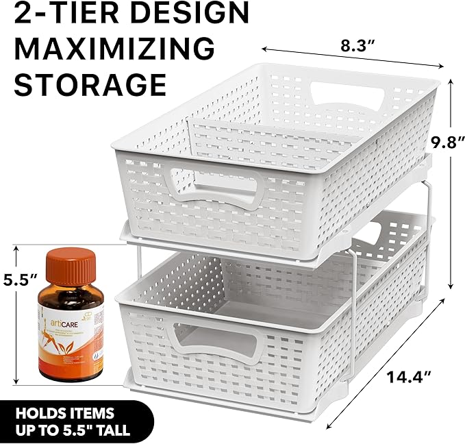 2-Tier Pull-Out Under-Sink Organizer - Maximize Bathroom Storage