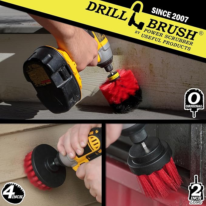 Drill Brush – Drill Brush Power Scrubber - Drill Brush Attachment for Cleaning - Power Scrubber Drill Brush - Nylon Drill Brush - Grout Drill Brush - Drill Scrubber Attachment - Drill Brush Set