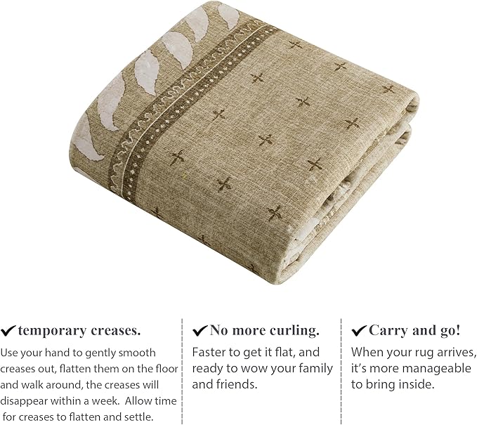 NICETOWN 2x8 Runner Rug for Kitchen and Hallway, Natural Machine Washable Thin Non-Slip Kitchen Runner Rug Soft Foldable Indoor Mat for Bathroom Laundry Room