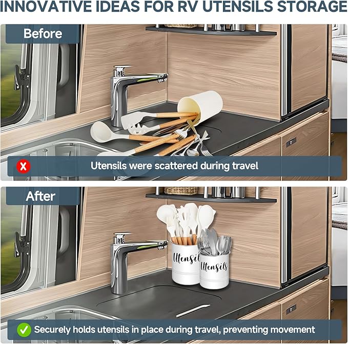 Magnetic RV Utensil Holder RV Kitchen Accessories Storage Solutions Camper Kitchen Essentials for Motorhome, Travel Trailers