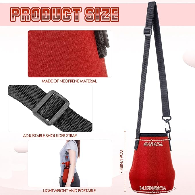 2 Pcs 1.5 Liter Misters Spray Pump Bottle with Full Neoprene Jacket and Built in Carrying Strap Garden Plant Mister Spray Bottle for Spring Personal Cooling Plants Watering (Red)