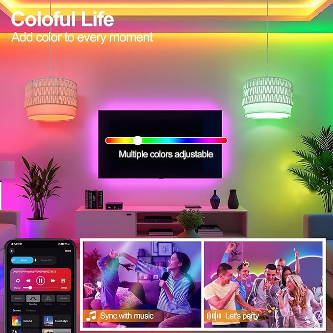 Plug in Hanging Lamp with RGB Smart Bulb Plug-in Cord Pendant Light with 15ft Cord Fixture Pendant Lights for Bedroom Kitchen Living Room Dining Room