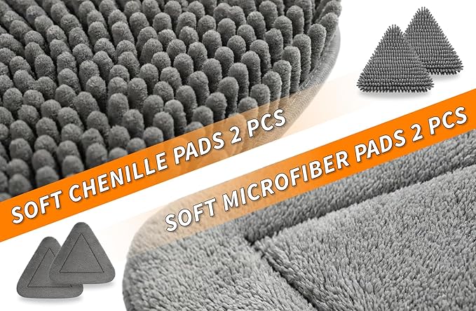 Wall Cleaner Tool with 4 Replacement Pads // 3-in-1 Wall Washer Mop for Walls, Baseboards and Windows // Wall and Baseboard Cleaner Fits All Extension Poles with Acme Thread (Pole Sold Separately)