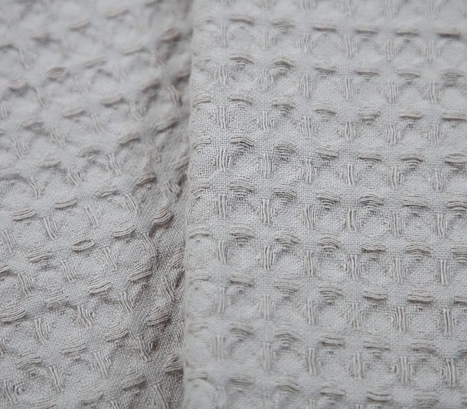 HILLFAIR 100% Combed Cotton Blanket– King Size Bed Blankets– Warm Soft All Season Breathable Lightweight Summer Blankets– Waffle Weave Home Decor Bed Blanket- Khaki King Bed Cotton Blankets/Bedcovers