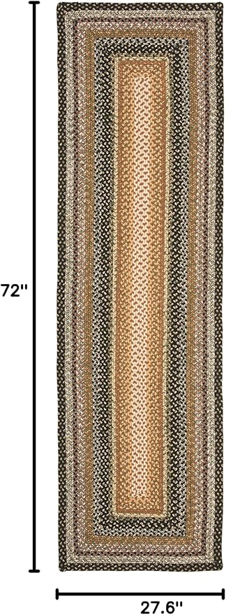 SAFAVIEH Washable Rug Outdoor Braided Collection - 2'3" x 6' Runner, Multi, Handmade & Reversible, Non-Shedding & Easy to Clean, Ideal for Patio, Backyard, Mudroom (BRD308A)