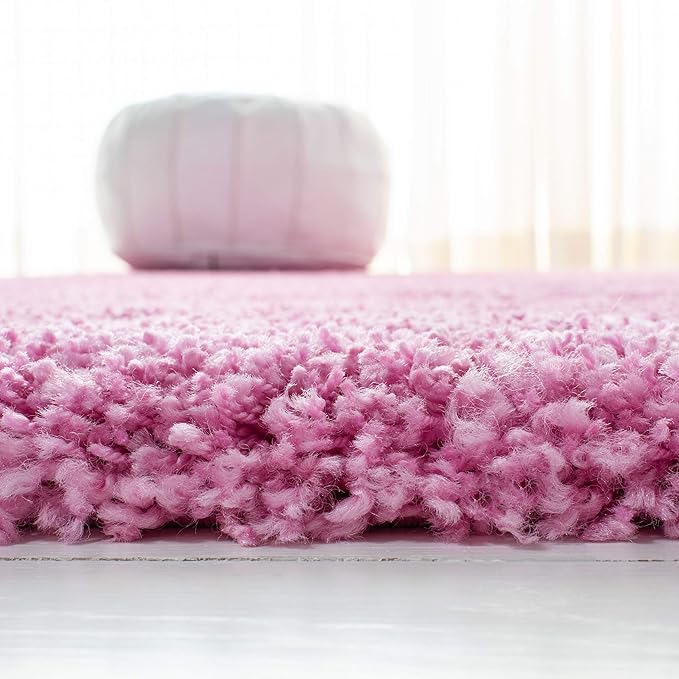 SAFAVIEH Santa Monica Shag Collection 9' x 12' Pink SGN725 Solid Non-Shedding Living Room Bedroom Dining Room Entryway Plush 2-inch Thick Area Rug